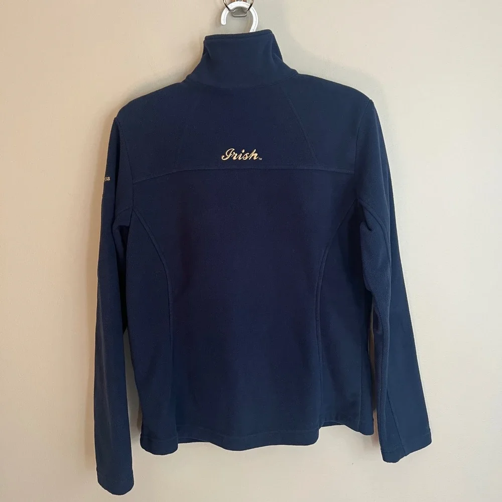 Columbia Notre Dame Fighting Irish Fleece Jacket Navy Blue Full Zip Women Medium